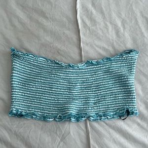Blue striped tube top